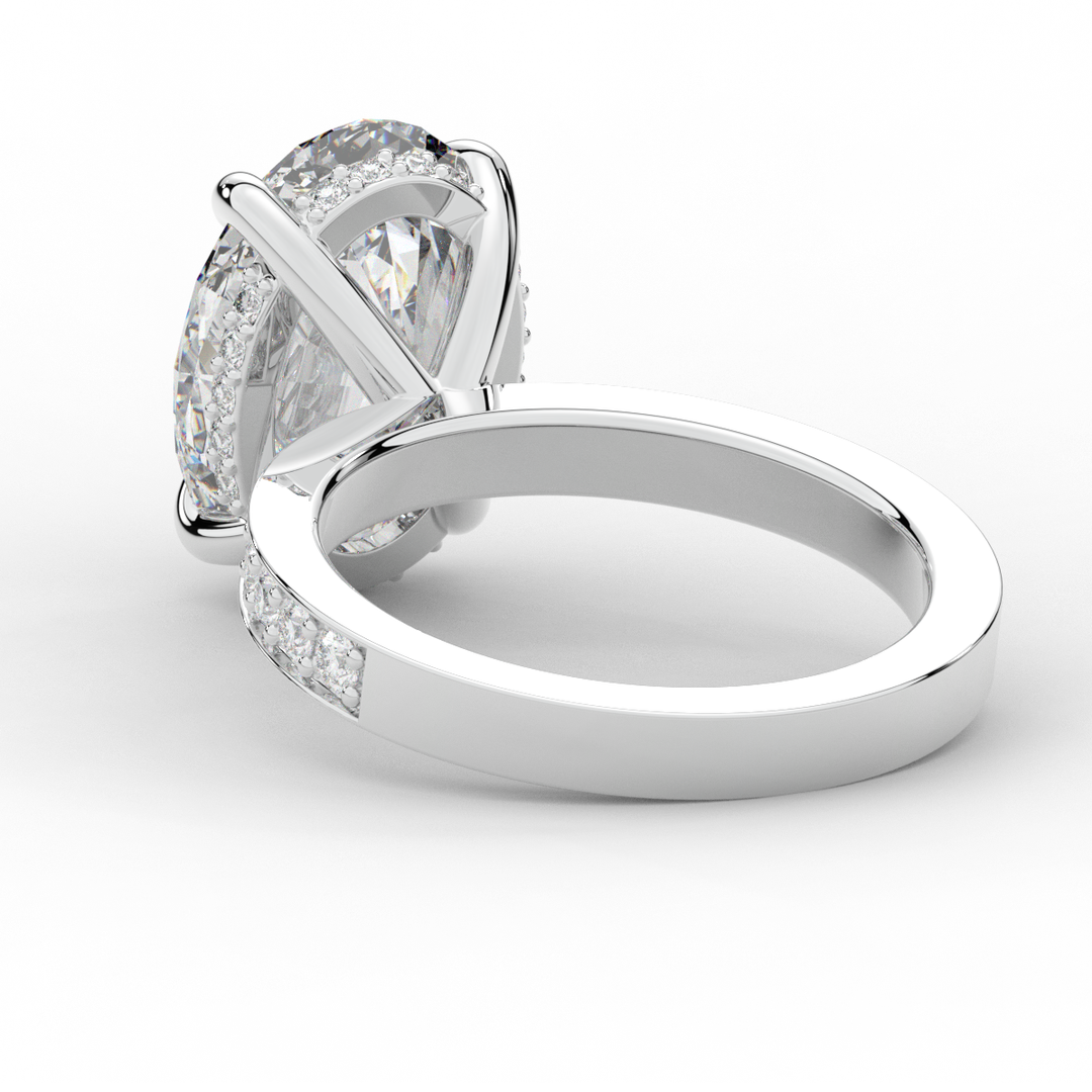 4.30CT.TW OVAL LAB DIAMOND BAND ENGAGEMENT RING - Nazarelle