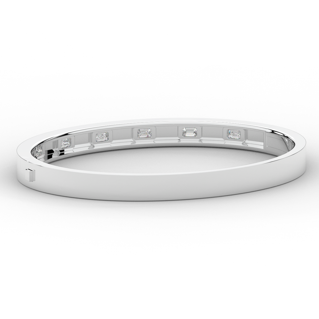 1.25CT.TW ROUND LAB DIAMOND BEZEL SET BANGLE - Nazarelle