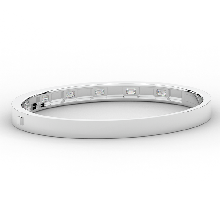 1.25CT.TW ROUND LAB DIAMOND BEZEL SET BANGLE - Nazarelle