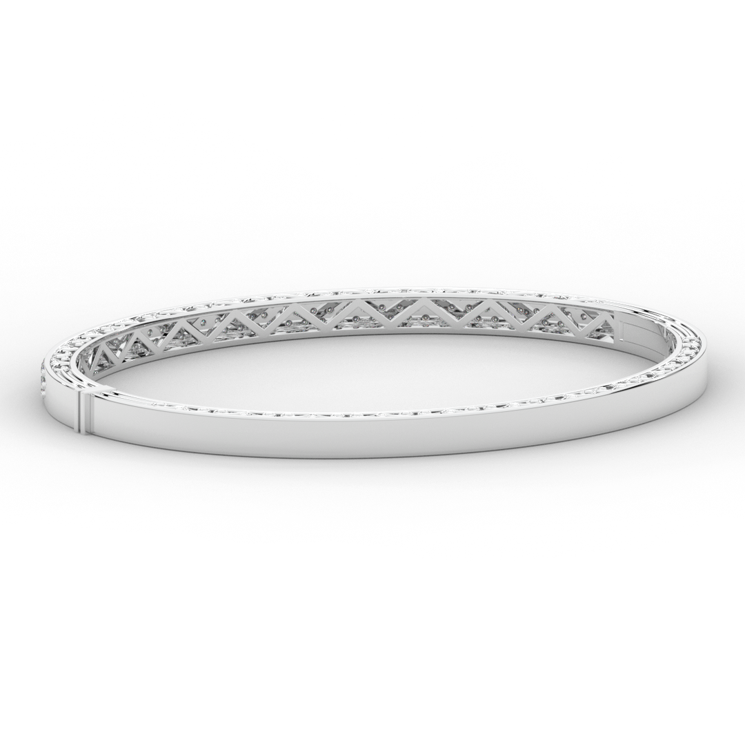 0.75CT.TW 3 ROW ROUND LAB DIAMOND  BANGLE - Nazarelle