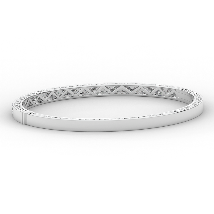 0.75CT.TW 3 ROW ROUND LAB DIAMOND  BANGLE - Nazarelle