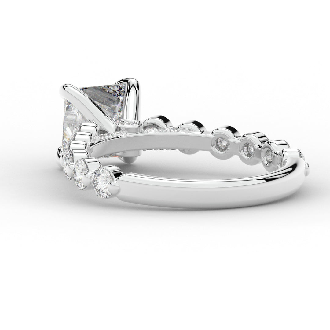 3.90CT.TW PRINCESS LAB DIAMOND ENGAGEMENT RING - Nazarelle