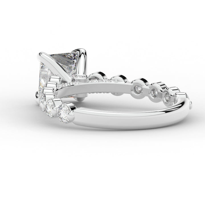 3.90CT.TW PRINCESS LAB DIAMOND ENGAGEMENT RING - Nazarelle