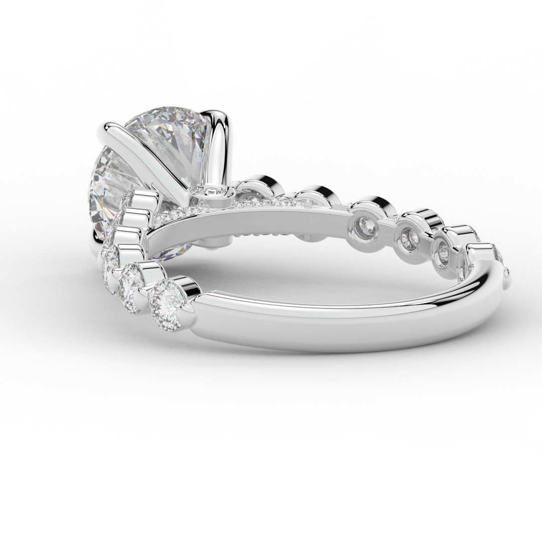 3.90CT.TW ROUND LAB DIAMOND ENGAGEMENT RING - Nazarelle