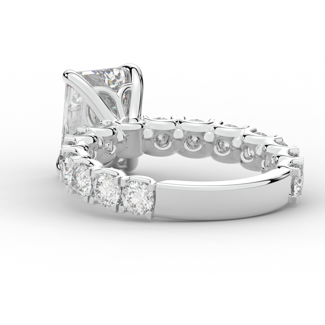 4.35CT.TW EMERALD CUT LAB DIAMOND ENGAGEMENT RING - Nazarelle