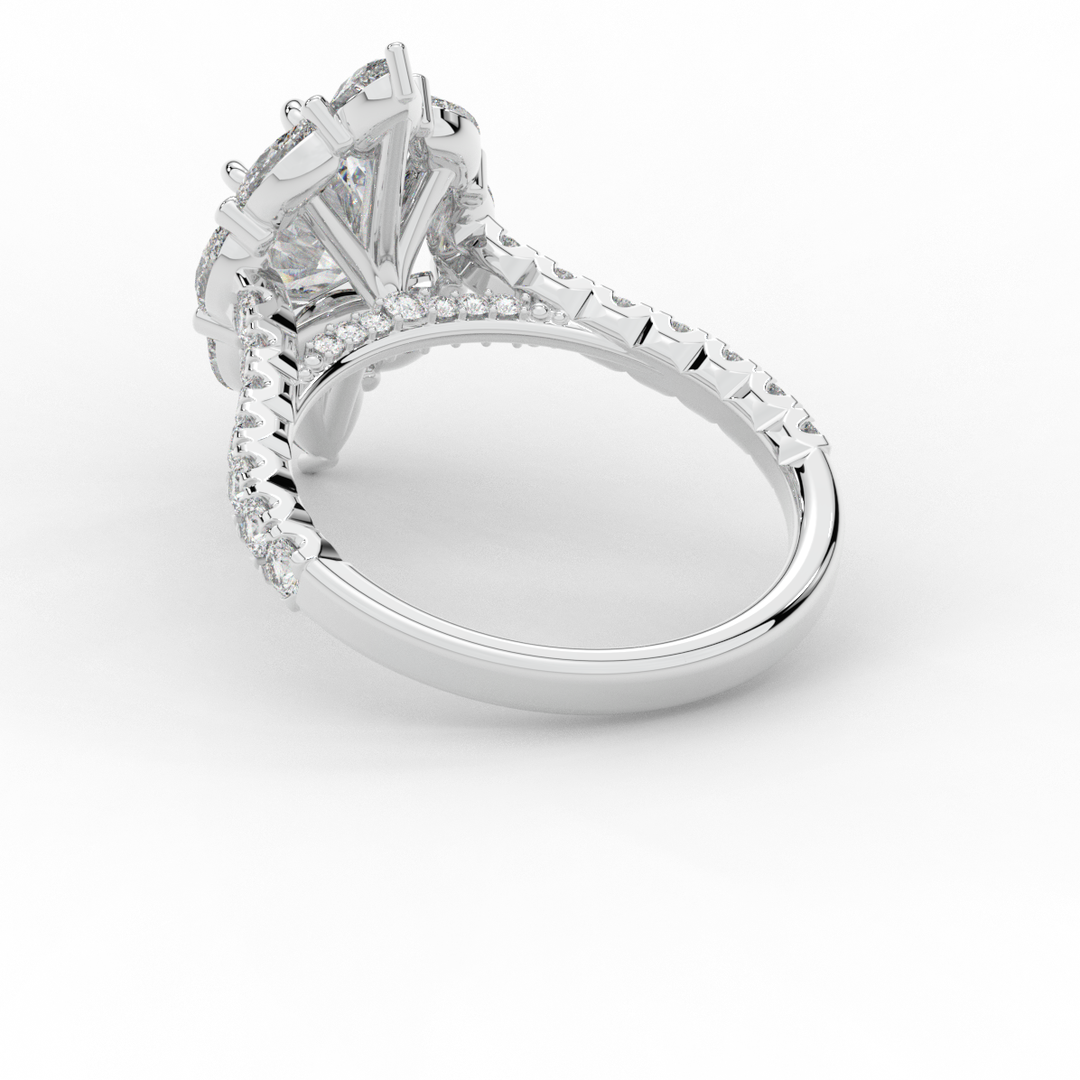 2.75CT.TW OVAL LAB DIAMOND HALO ENGAGEMENT RING - Nazarelle