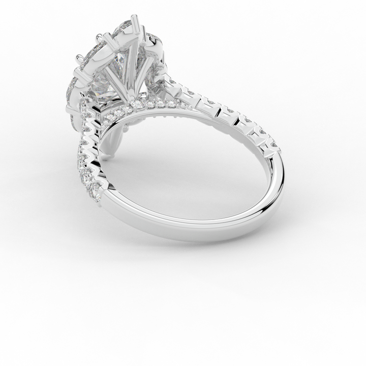 2.75CT.TW OVAL LAB DIAMOND HALO ENGAGEMENT RING - Nazarelle