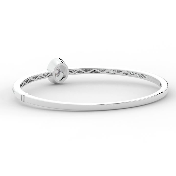 1.40CT.TW OVAL AND ROUND LAB DIAMOND BANGLE - Nazarelle