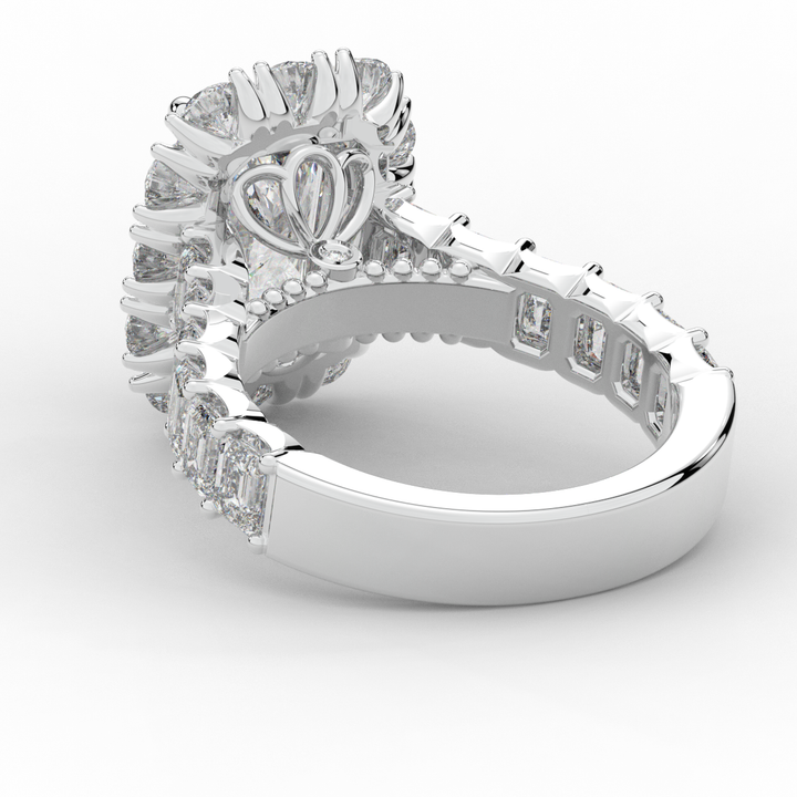 6.00CT.TW RADIANT LAB DIAMOND HALO ENGAGEMENT RING - Nazarelle