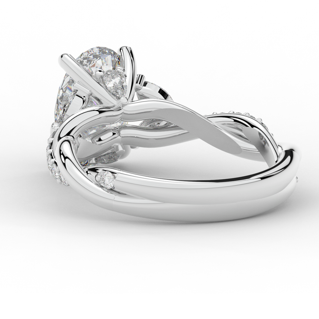 2.40CT.TW OVAL LAB DIAMOND TWIST ENGAGEMENT RING - Nazarelle