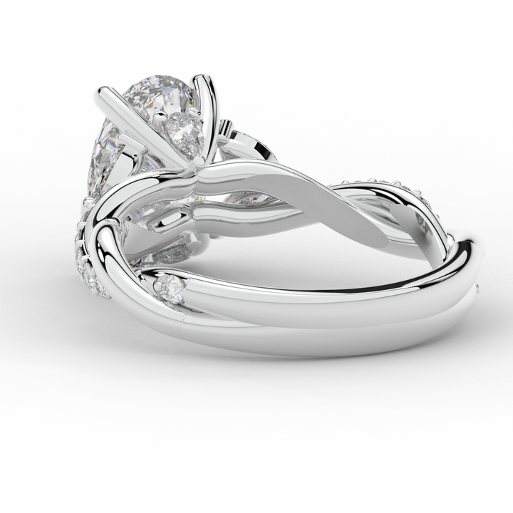2.40CT.TW OVAL LAB DIAMOND TWIST ENGAGEMENT RING - Nazarelle