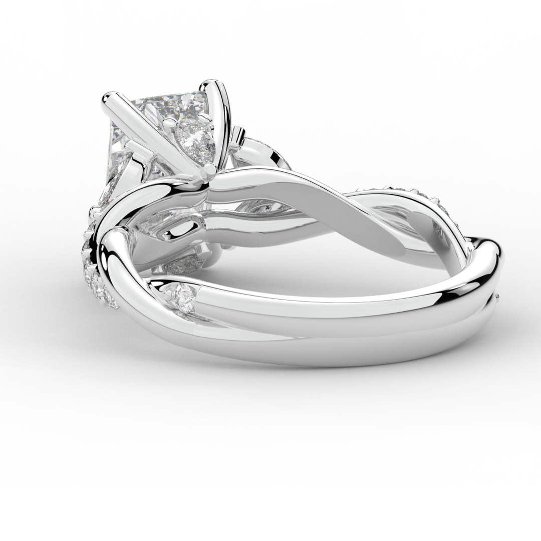 2.40CT.TW RADIANT LAB DIAMOND TWIST BAND ENGAGEMENT RING - Nazarelle