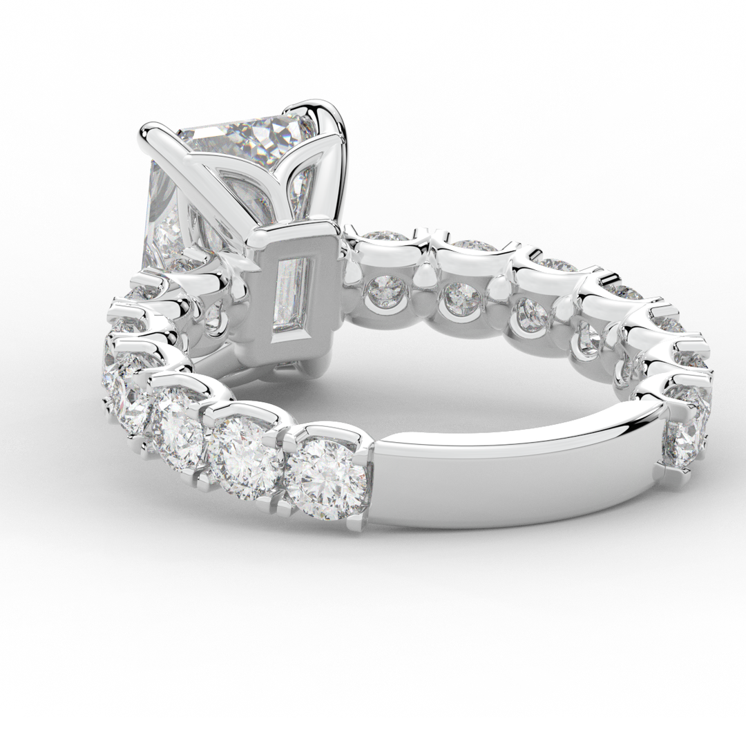 4.35CT.TW EMERALD CUT LAB DIAMOND ENGAGEMENT RING - Nazarelle
