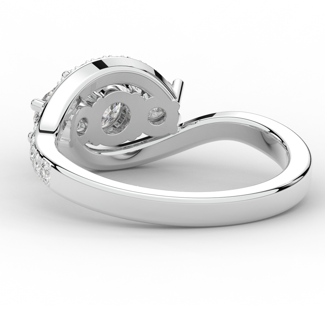 1.65CT.TW ROUND LAB DIAMOND TWIST HALO ENGAGEMENT RING - Nazarelle