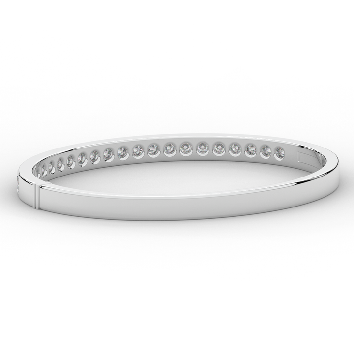 2.75CT.TW ROUND LAB CHANNEL SET DIAMOND BANGLE - Nazarelle