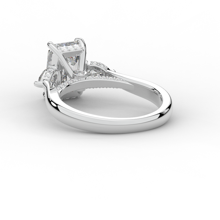 2.40CT.TW EMERALD CUT LAB DIAMOND 3 STONE ENGAGEMENT RING - Nazarelle