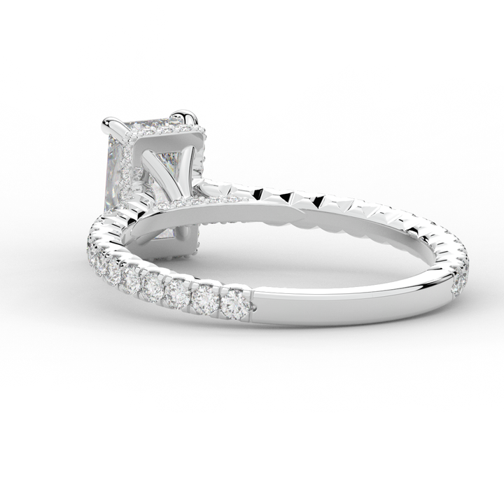 2.10CT.TW RADIANT LAB DIAMOND UNDERHALO SOLITAIRE ENGAGEMENT RING - Nazarelle