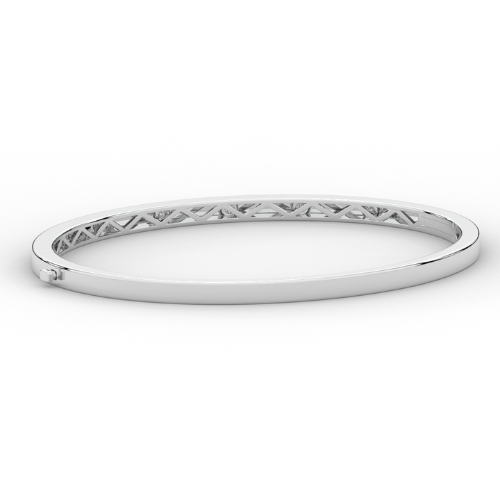 0.15CT.TW ROUND LAB BEZEL SET DIAMOND BANGLE - Nazarelle