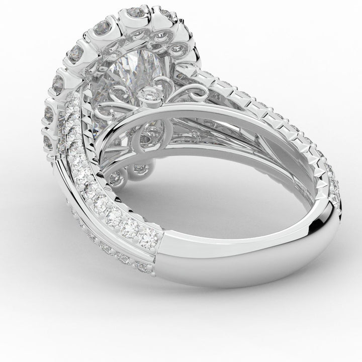 5.75CT.TW OVAL LAB DIAMOND HALO ENGAGEMENT RING - Nazarelle