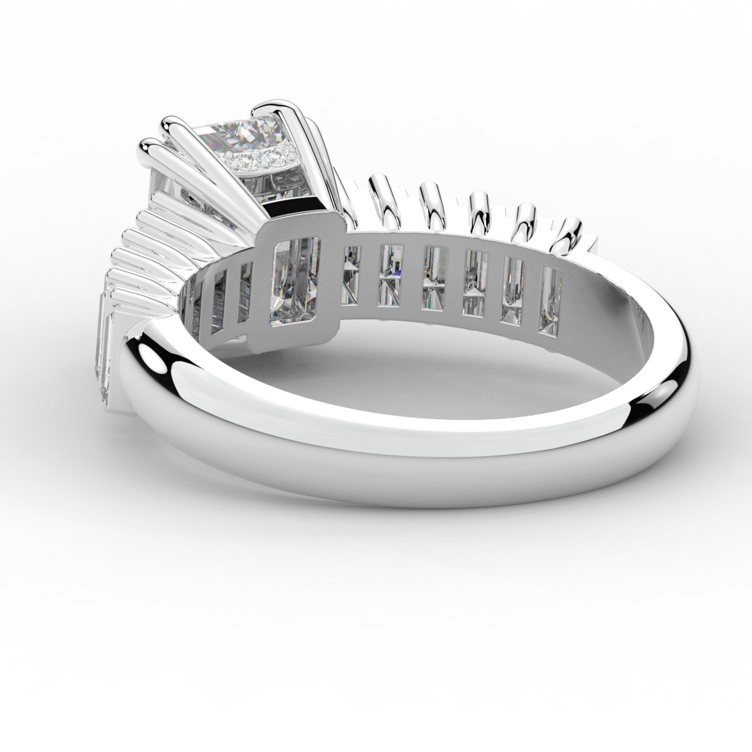 2.60CT.TW EMERALD CUT LAB DIAMOND ENGAGEMENT RING - Nazarelle