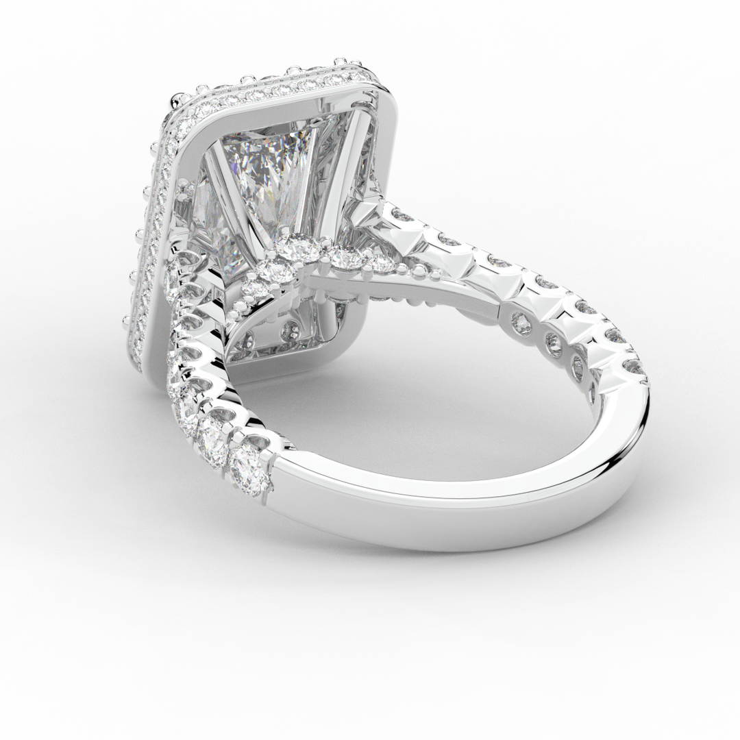 4.50CT.TW RADIANT LAB DIAMOND HALO ENGAGEMENT RING - Nazarelle