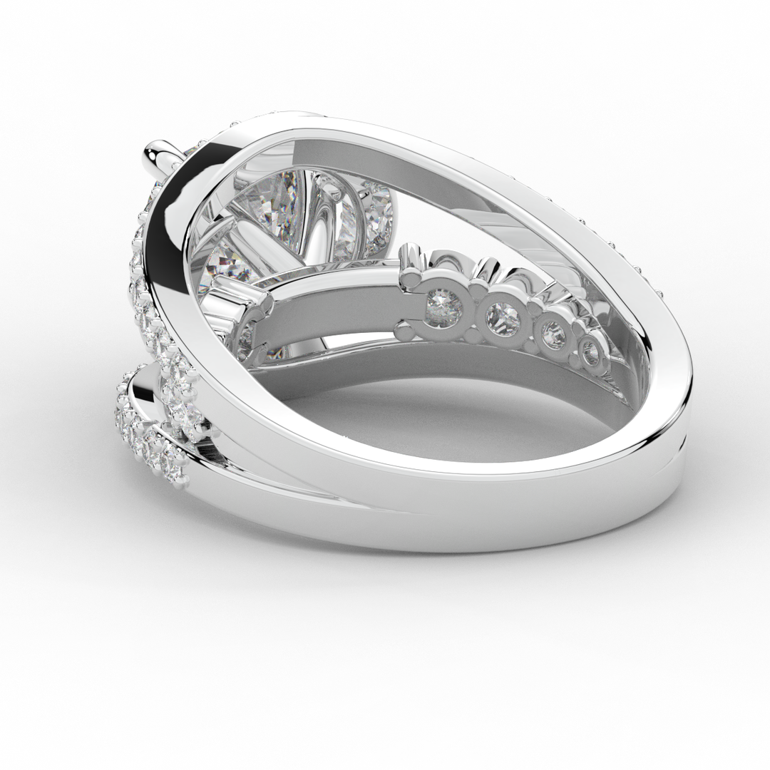 3.30CT.TW CUSHION LAB DIAMOND ENGAGEMENT RING - Nazarelle