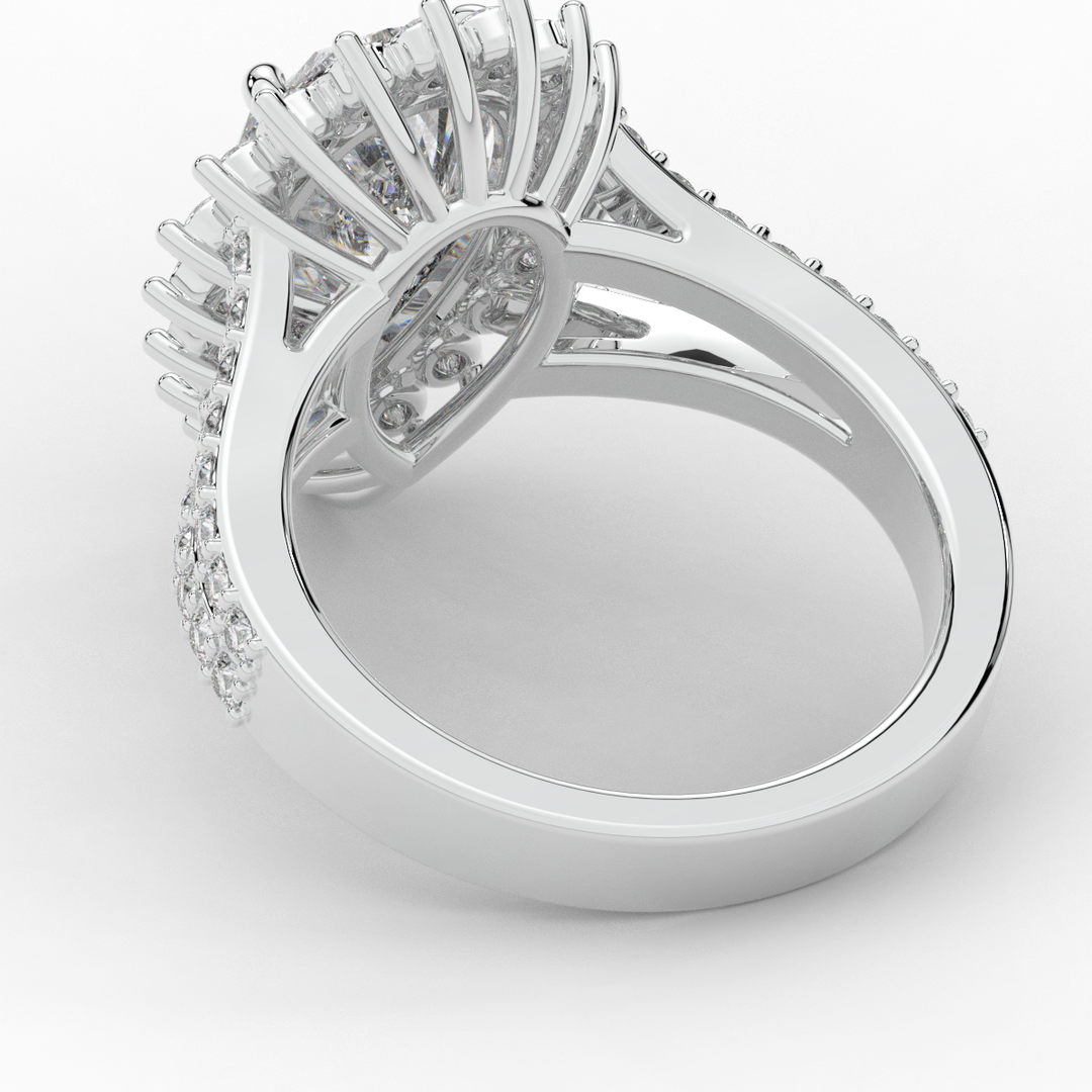 3.60CT.TW ROUND LAB DIAMOND ENGAGEMENT RING - Nazarelle