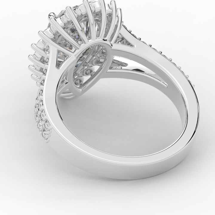 3.60CT.TW ROUND LAB DIAMOND ENGAGEMENT RING - Nazarelle