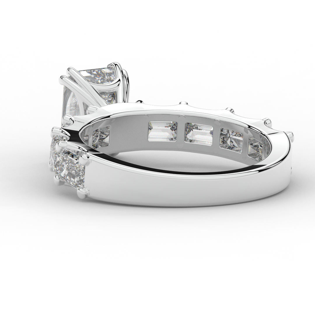 3.75CT.TW EMERALD CUT LAB DIAMOND SOLITAIRE ENGAGEMENT RING - Nazarelle