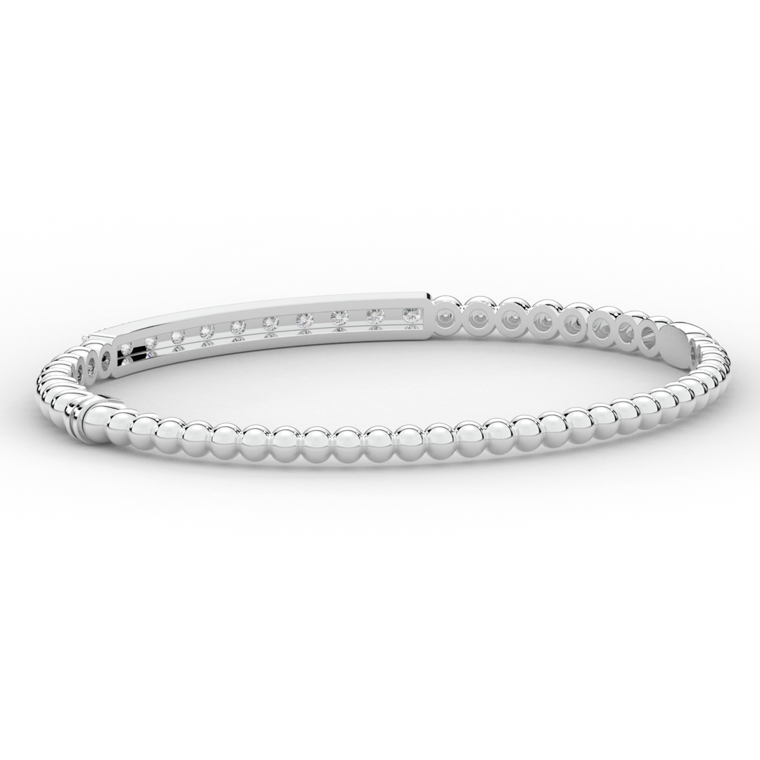 1.10CT.TW ROUND LAB DIAMOND BANGLE - Nazarelle