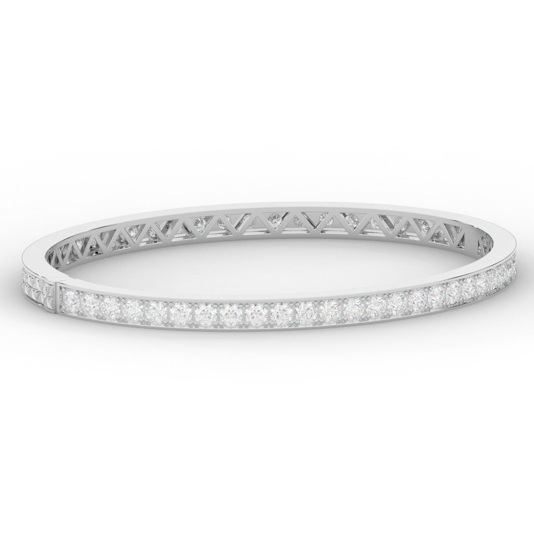 5.10CT.TW ROUND LAB DIAMOND BANGLE - Nazarelle