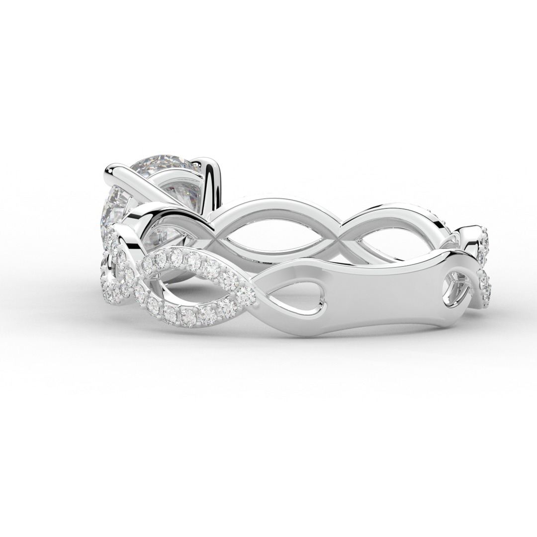 1.30CT.TW ROUND LAB DIAMOND ENGAGEMENT RING - Nazarelle