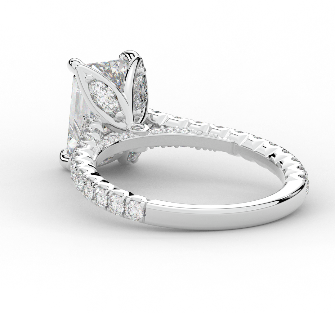 2.70CT.TW EMERALD CUT LAB DIAMOND SOLITAIRE ENGAGEMENT RING - Nazarelle