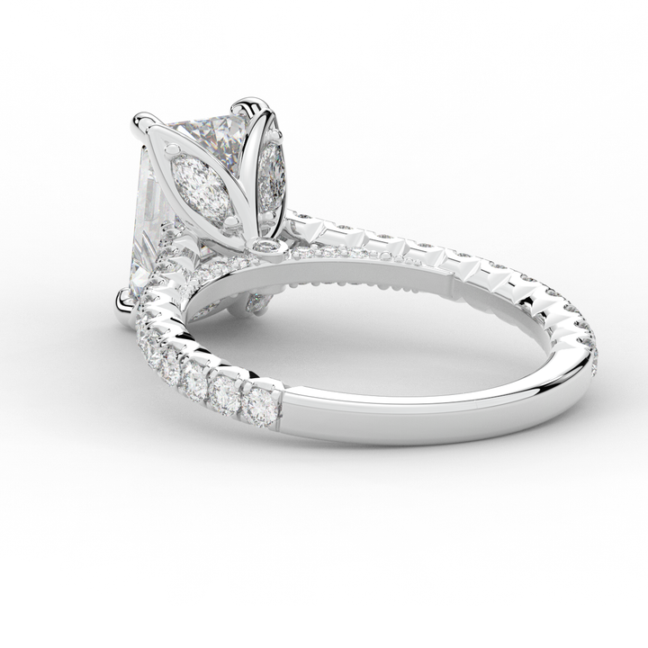 2.70CT.TW EMERALD CUT LAB DIAMOND SOLITAIRE ENGAGEMENT RING - Nazarelle