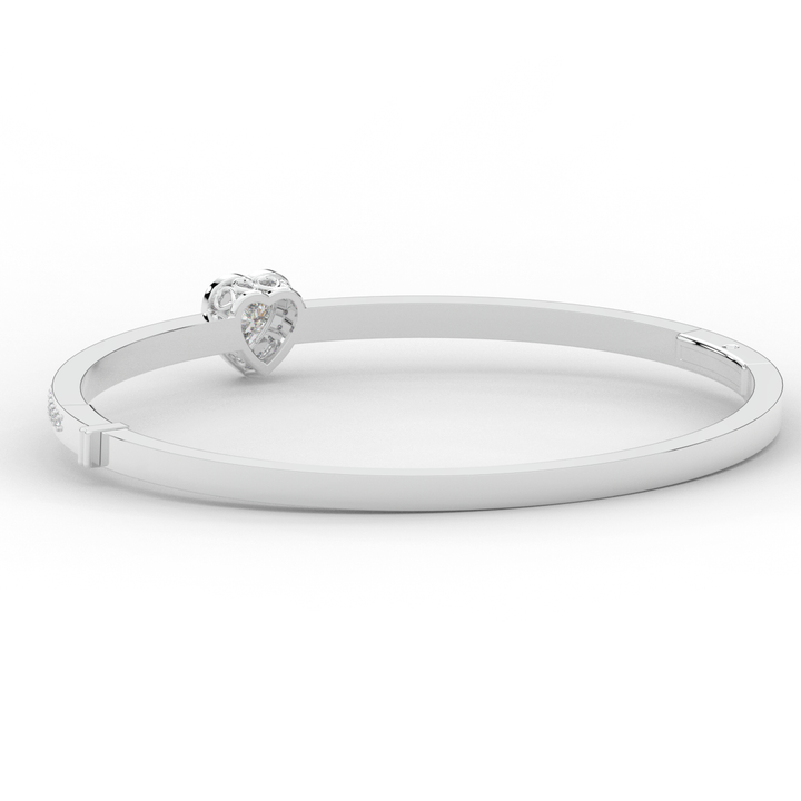 1.65CT.TW HEART AND ROUND LAB DIAMOND  BANGLE - Nazarelle