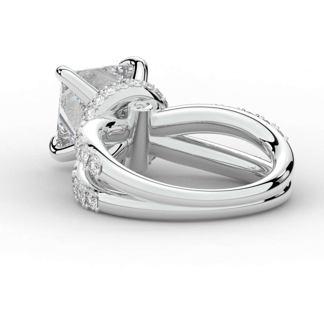 5.25CT.TW PRINCESS LAB DIAMOND ENGAGEMENT RING - Nazarelle