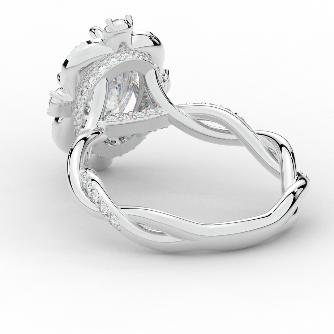 2.70CT.TW OVAL LAB DIAMOND HALO ENGAGEMENT RING - Nazarelle