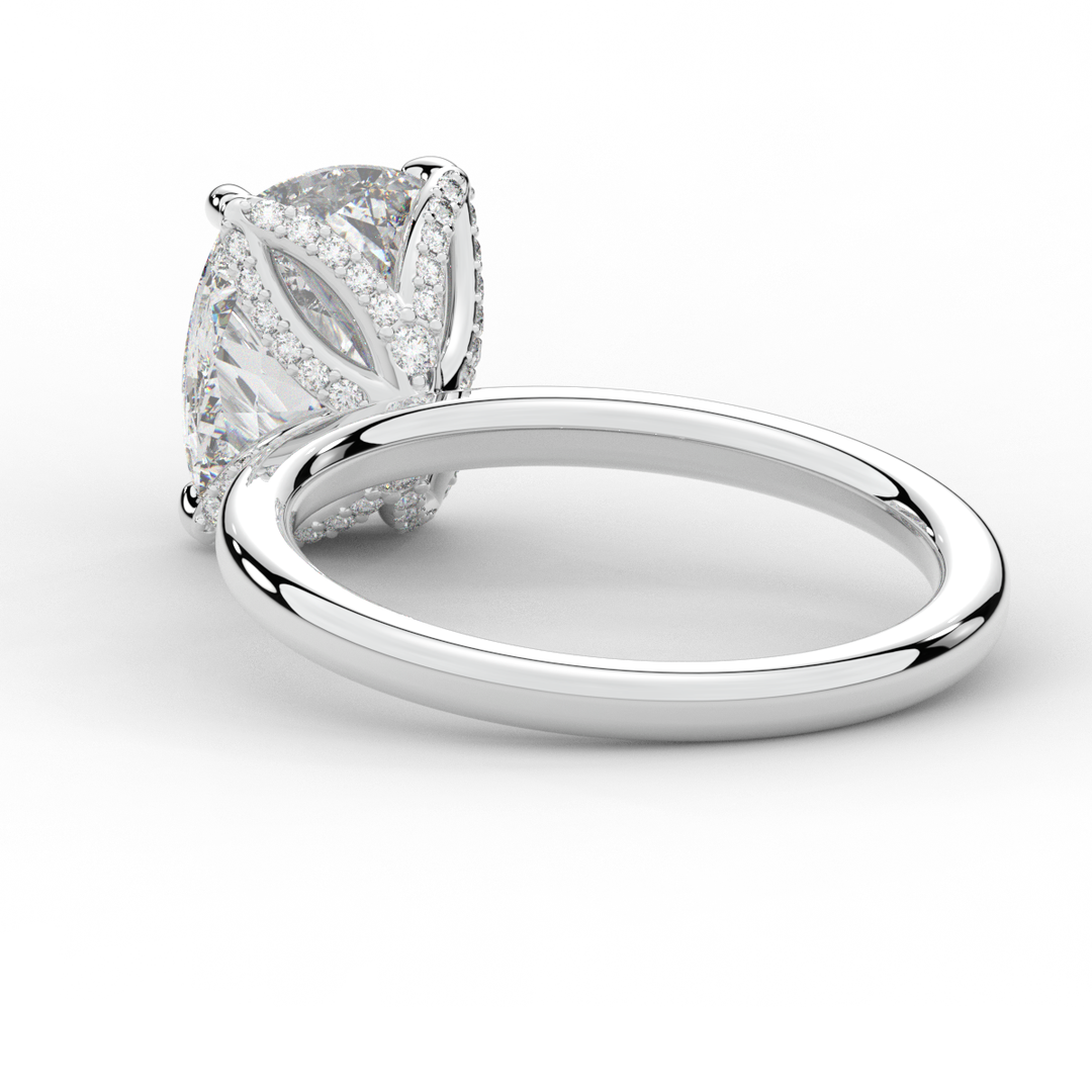 3.10CT.TW CUSHION LAB DIAMOND ENGAGEMENT RING - Nazarelle