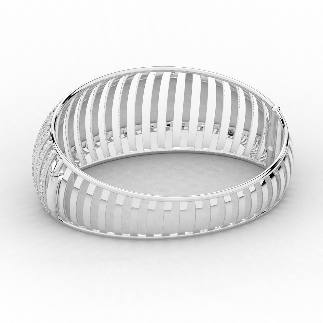 4.00CT.TW ROUND LAB DIAMOND BANGLE - Nazarelle
