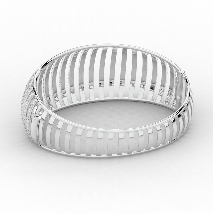 4.00CT.TW ROUND LAB DIAMOND BANGLE - Nazarelle