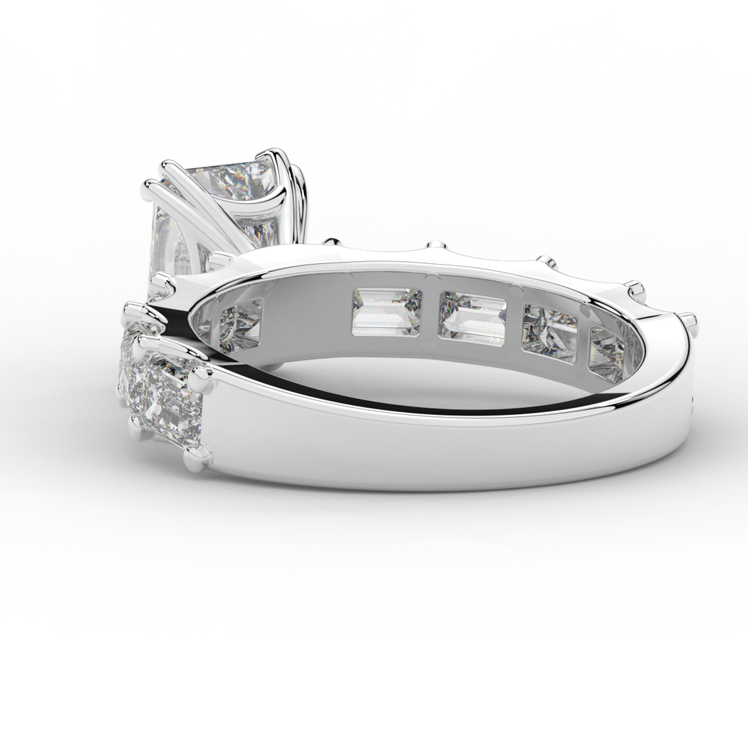 3.75CT.TW RADIANT LAB DIAMOND SOLITAIRE ENGAGEMENT RING - Nazarelle