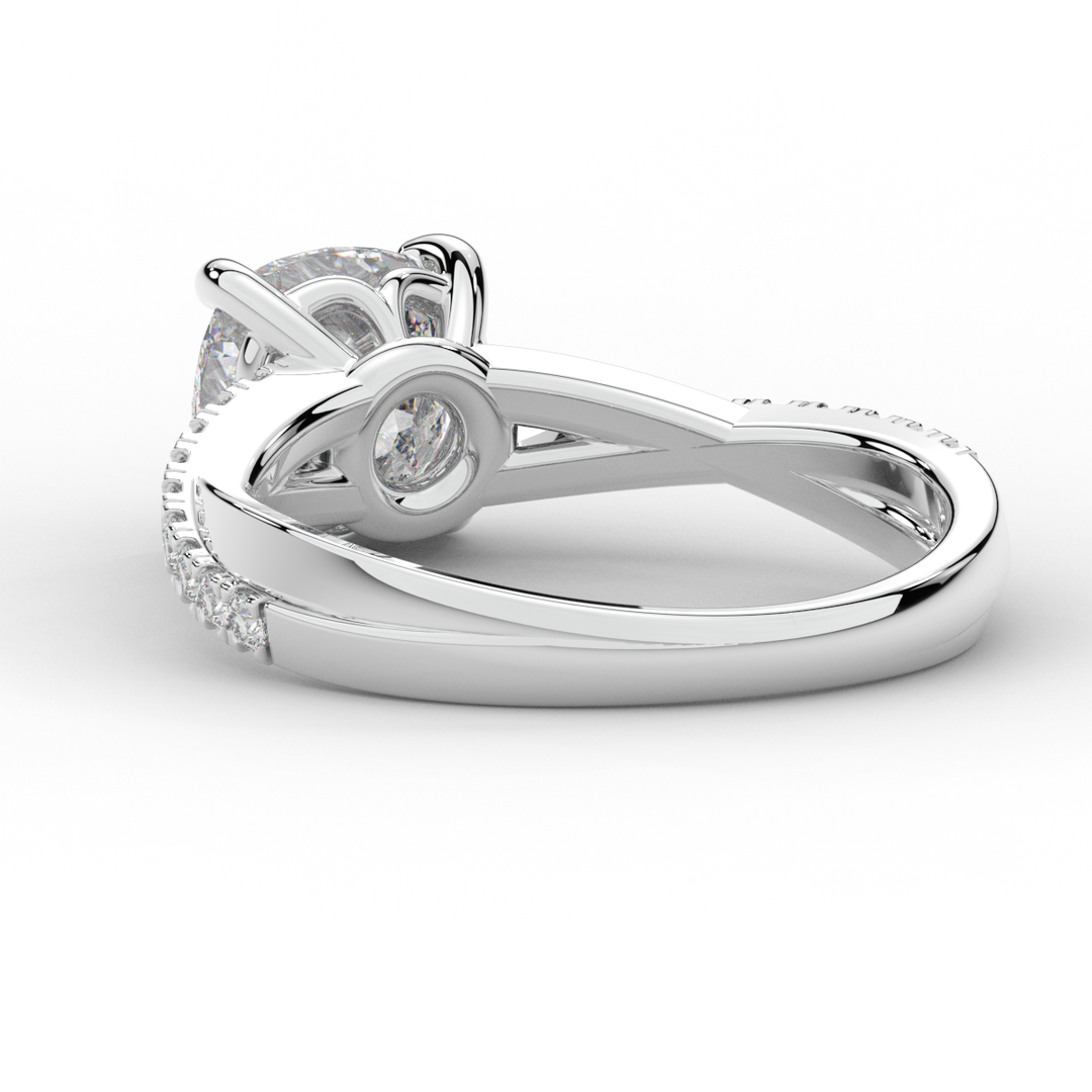 2.20CT.TW CUSHION LAB DIAMOND TWISTBAND ENGAGEMENT RING - Nazarelle