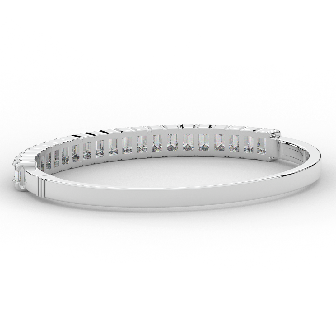 6.50CT.TW EMERALD CUT LAB DIAMOND BANGLE - Nazarelle