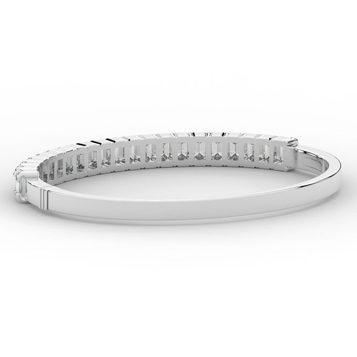 6.50CT.TW EMERALD CUT LAB DIAMOND BANGLE - Nazarelle