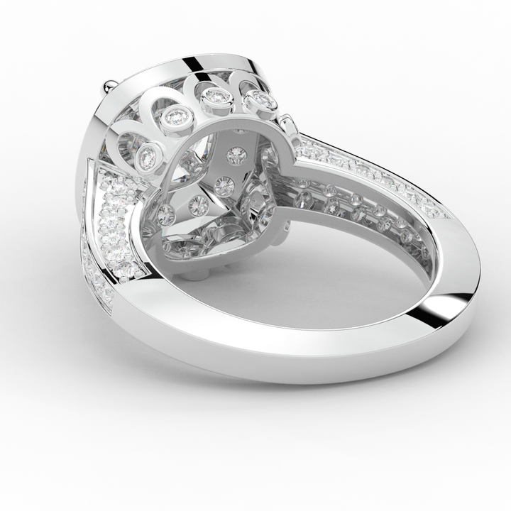 1.50CT.TW ROUND LAB DIAMOND HALO ENGAGEMENT RING - Nazarelle