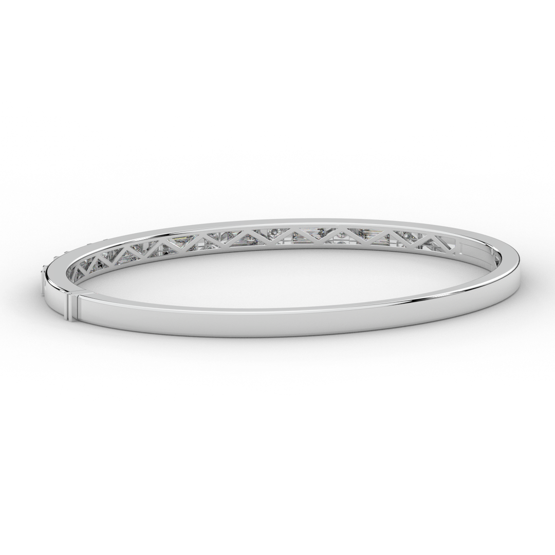 2.75CT.TW ROUND AND EMERALD CUT LAB DIAMOND SHARED PRONG BANGLE - Nazarelle