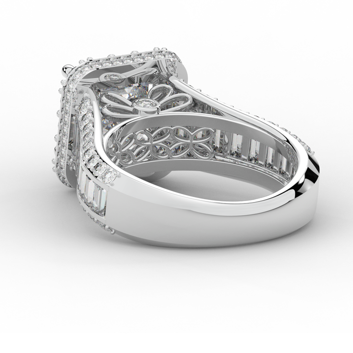 6.10CT.TW ASCHER LAB DIAMOND HALO ENGAGEMENT RING - Nazarelle