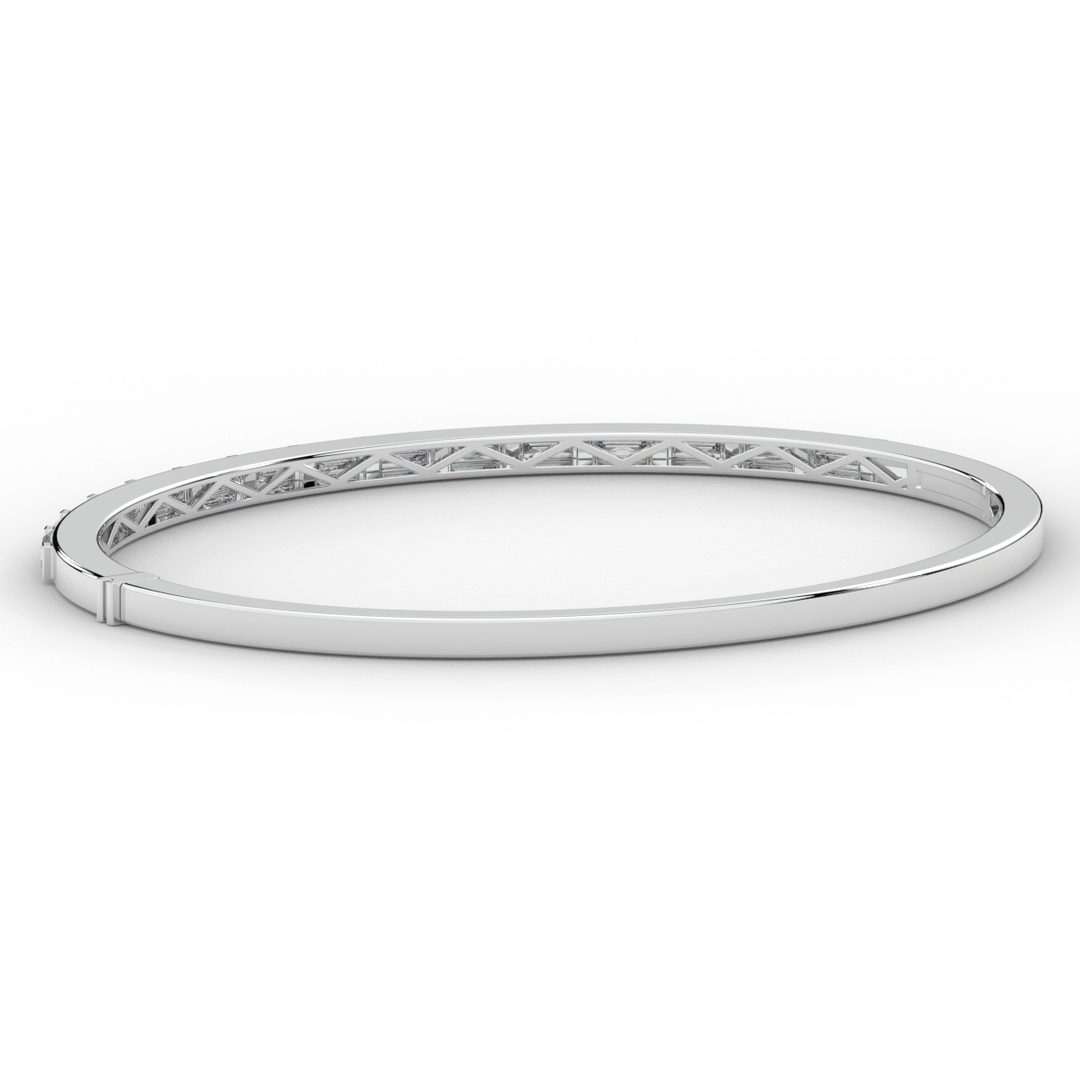 1.50CT.TW BAGUETTE LAB DIAMOND SHARED PRONG BANGLE - Nazarelle