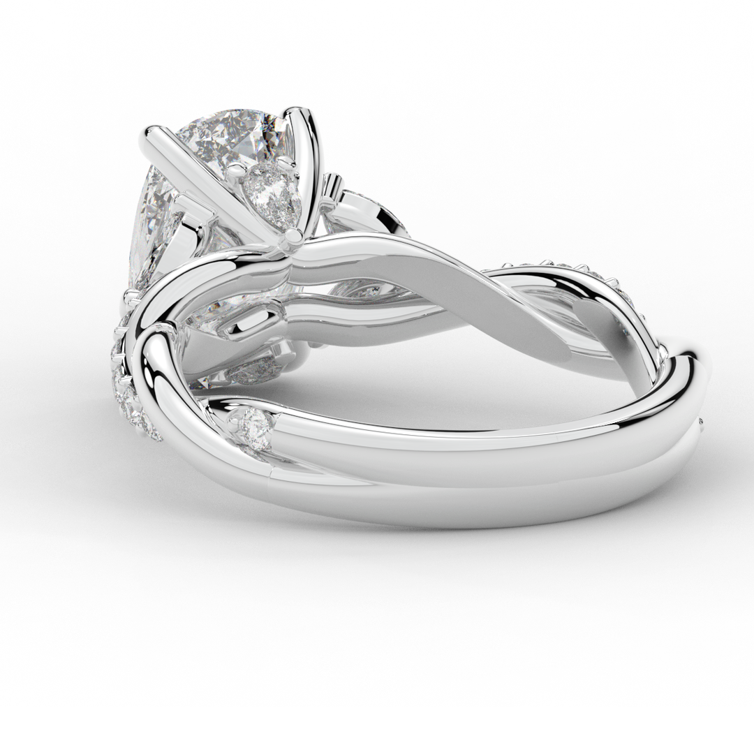 2.40CT.TW CUSHION LAB DIAMOND TWIST BAND ENGAGEMENT RING - Nazarelle