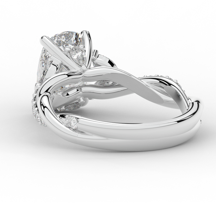 2.40CT.TW CUSHION LAB DIAMOND TWIST BAND ENGAGEMENT RING - Nazarelle